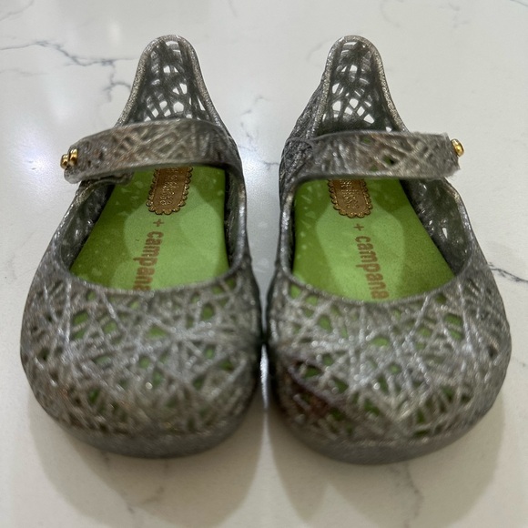 Mini Melissa + Campana Silver Jelly Baby Toddler Shoes Size 5 - Picture 2 of 6